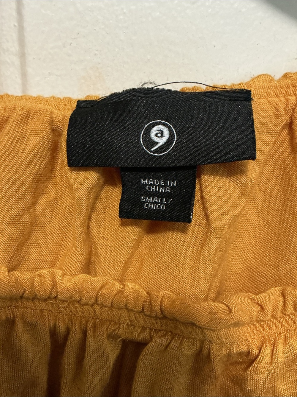chic Mustard Off-Shoulder Ruffle Crop Top - Picture 3 of 3